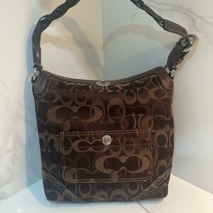 Coach Chocolate Optic Signature Chelsea Woven Hobo bag